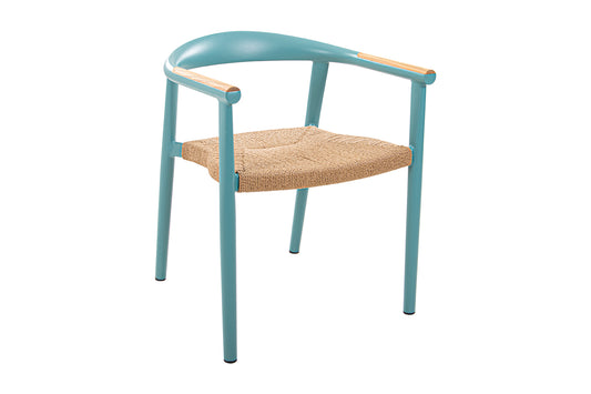 manhattan alu dining chair teak arm