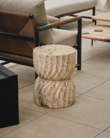 fawn travertine stool