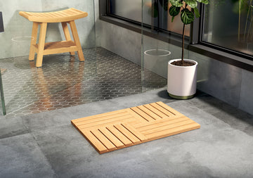 solid teak mat